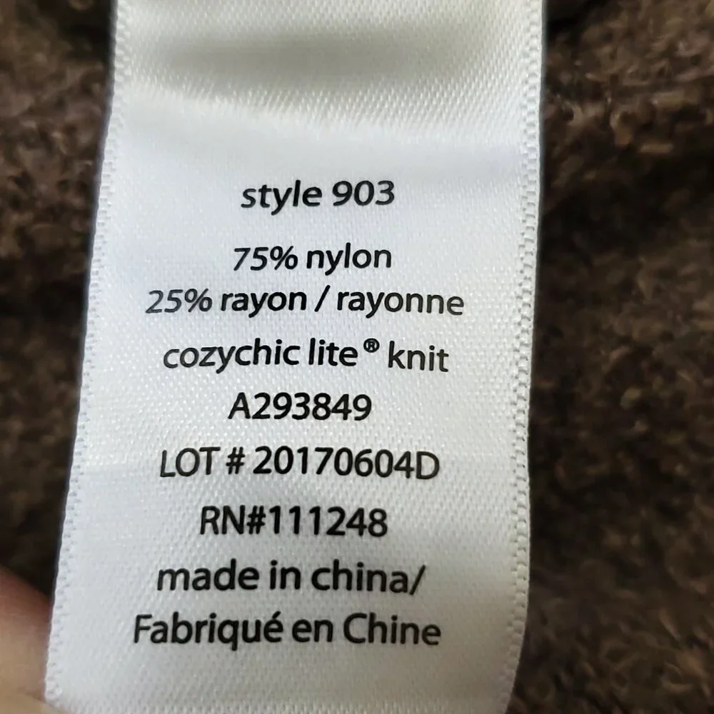 Barefoot Dreams Cozy Chic Calypso Women's Cardigan Sweater Mocha Brown S/M